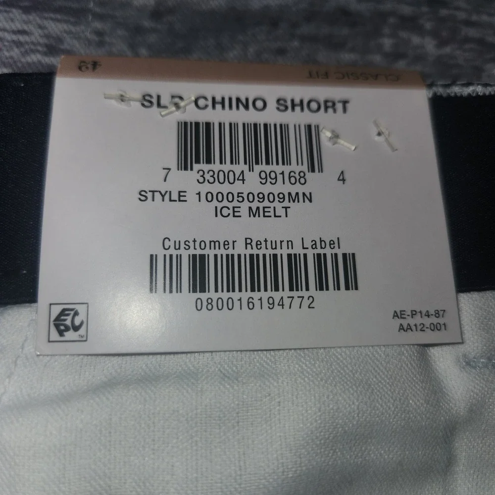 Club Room Chino‎ Shorts 4-Way Stretch Comfortable Waistband Light Blue Size 42